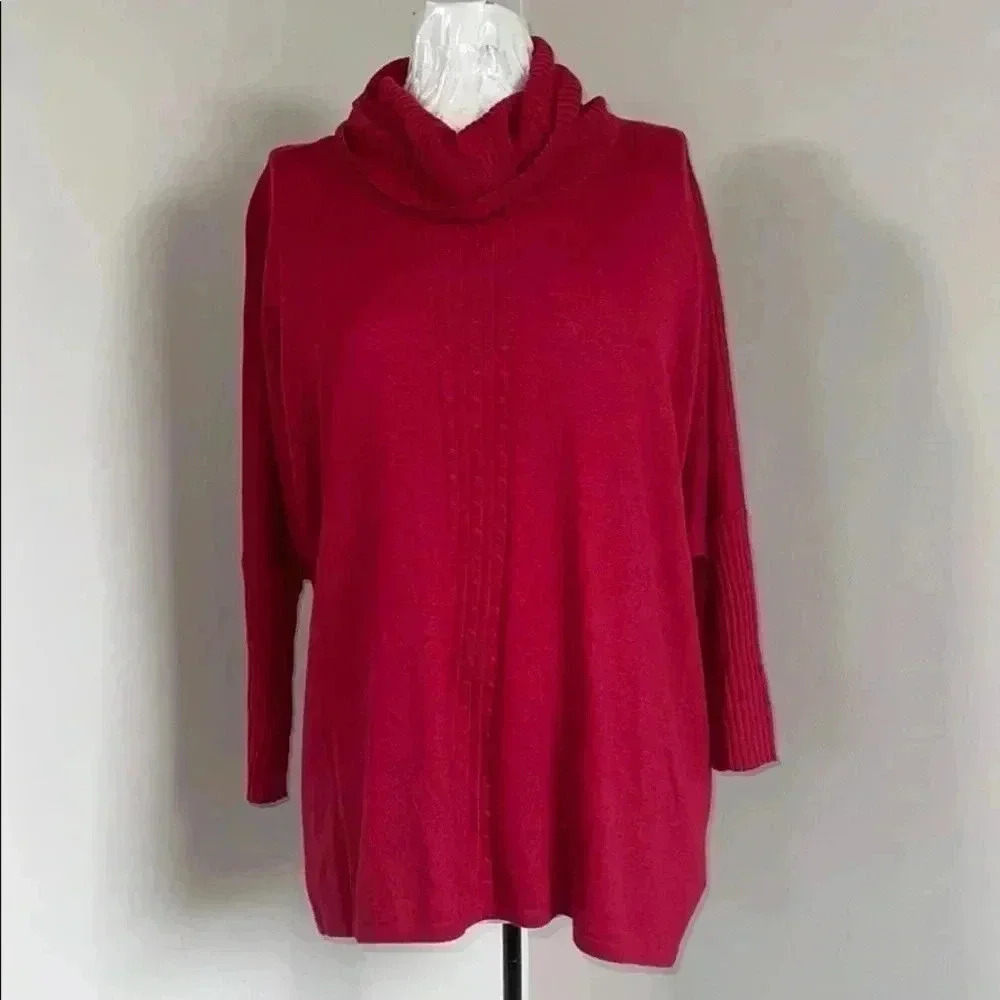 Jeanne Pierre Red Cashmere Infused Sweater
